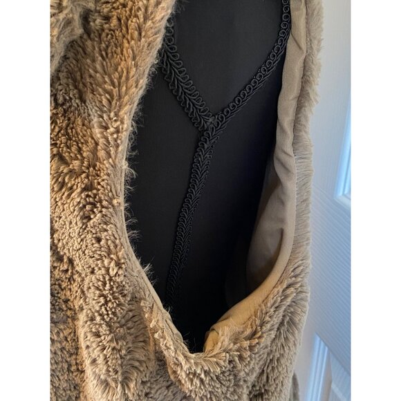 Jack By BB Dakota Tan Faux Fur Open-Front Vest With Lining sz L - Picture 3 of 9